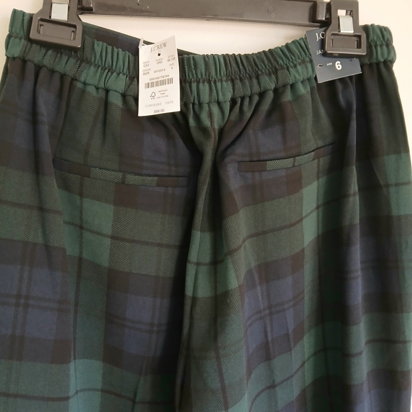 NWT π©βοΈJ Crew - Green, Blue, Black Watch Plaid Holland Pant - Size 6 - Picture 7 of 9